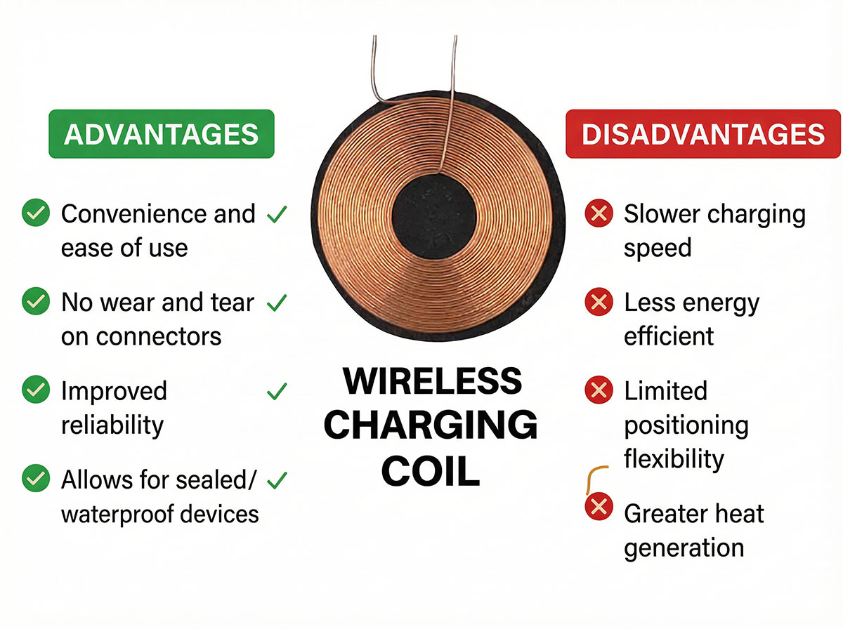 Kalamangan at Disbentaha ng Wireless Charging Coil