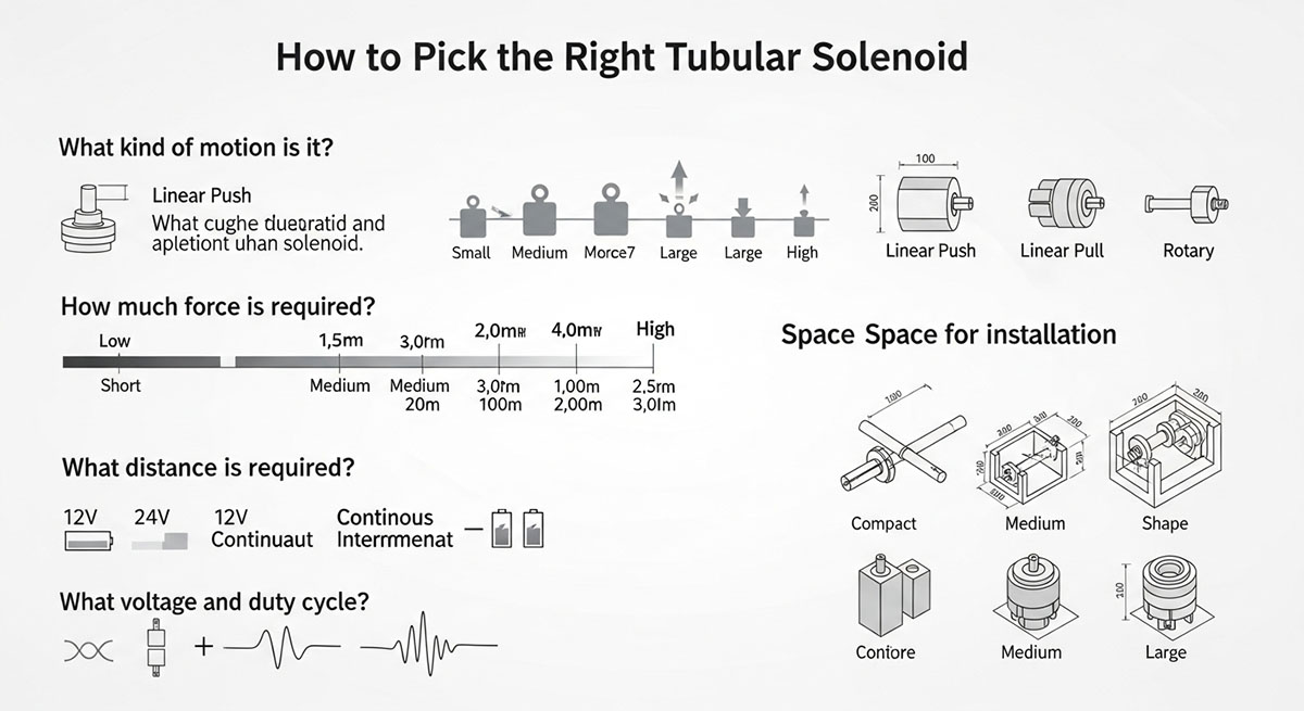 Cómo elegir los solenoides tubulares de empuje y tracción adecuados