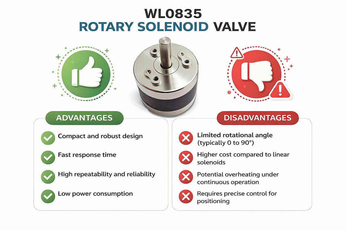 Vantaggi e svantaggi della valvola a solenoide rotativa WL0835.