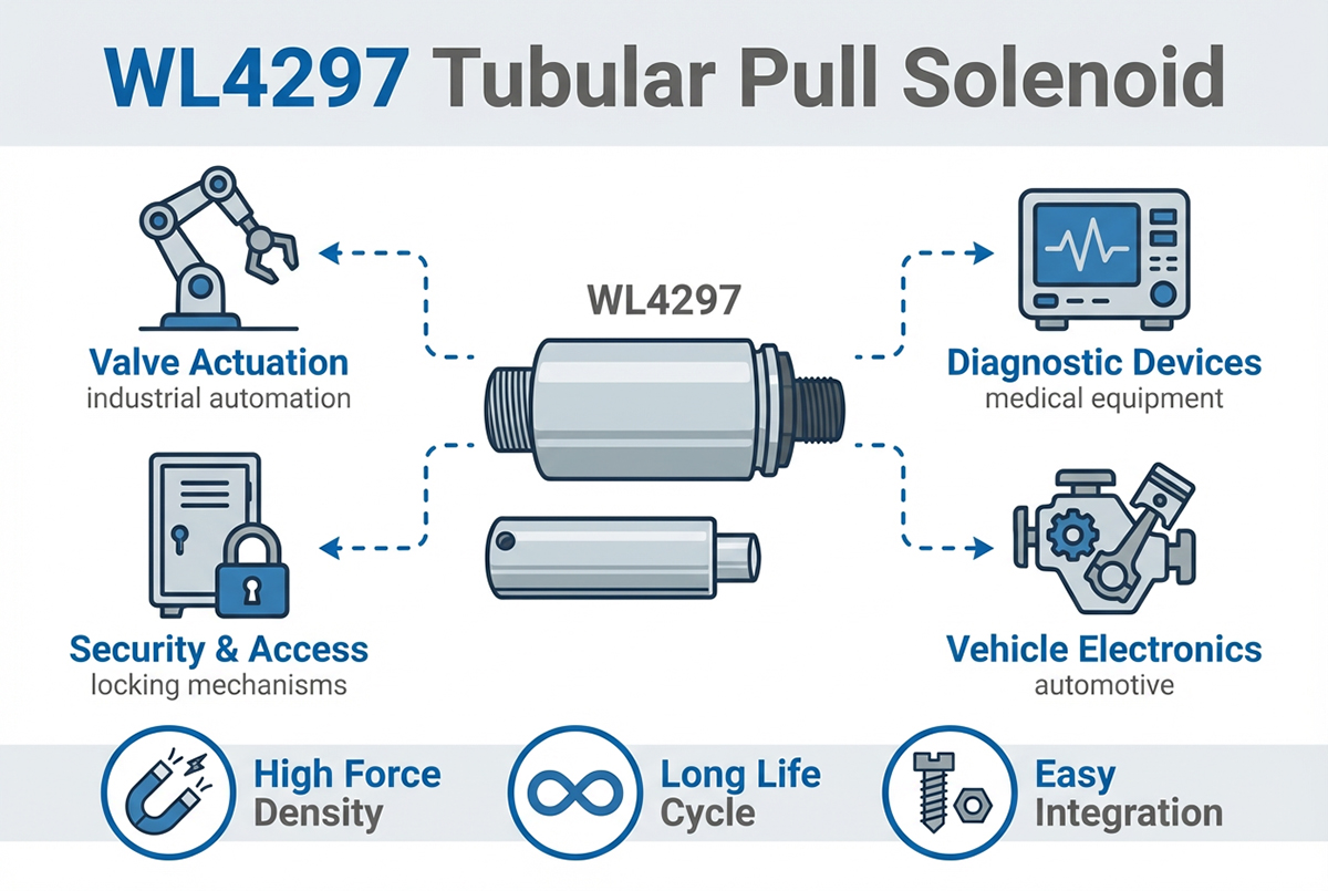 WL4297 Tubular Pull Solenoid Industrial Application