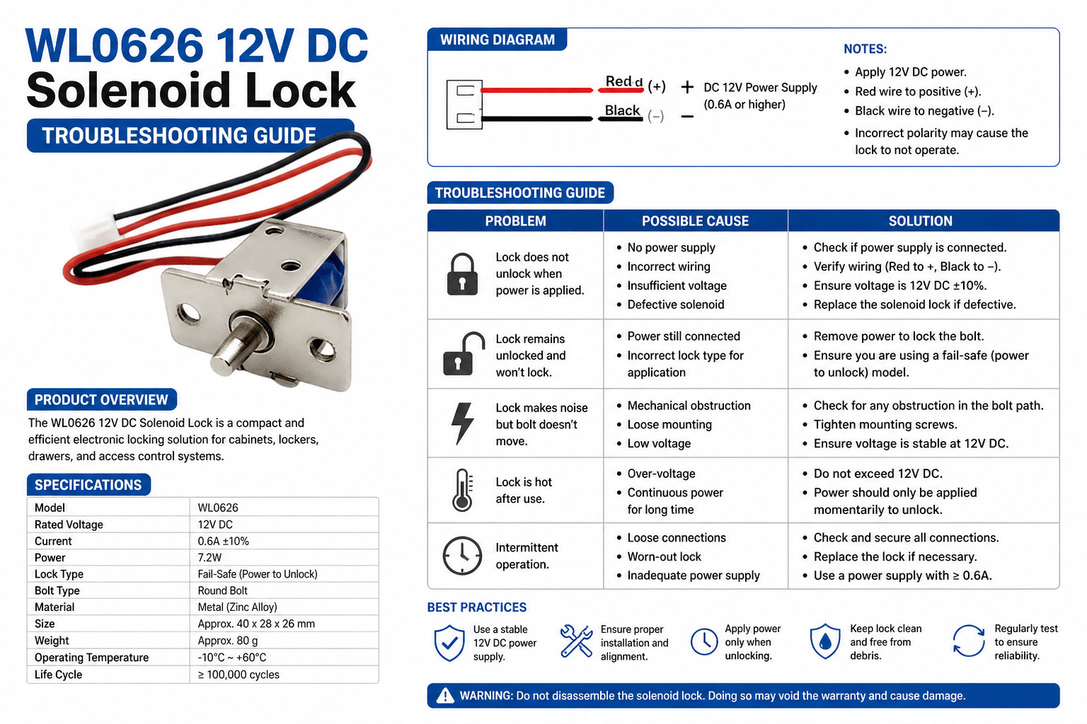 12V DC Solenoid Lock Troubleshooting Guide