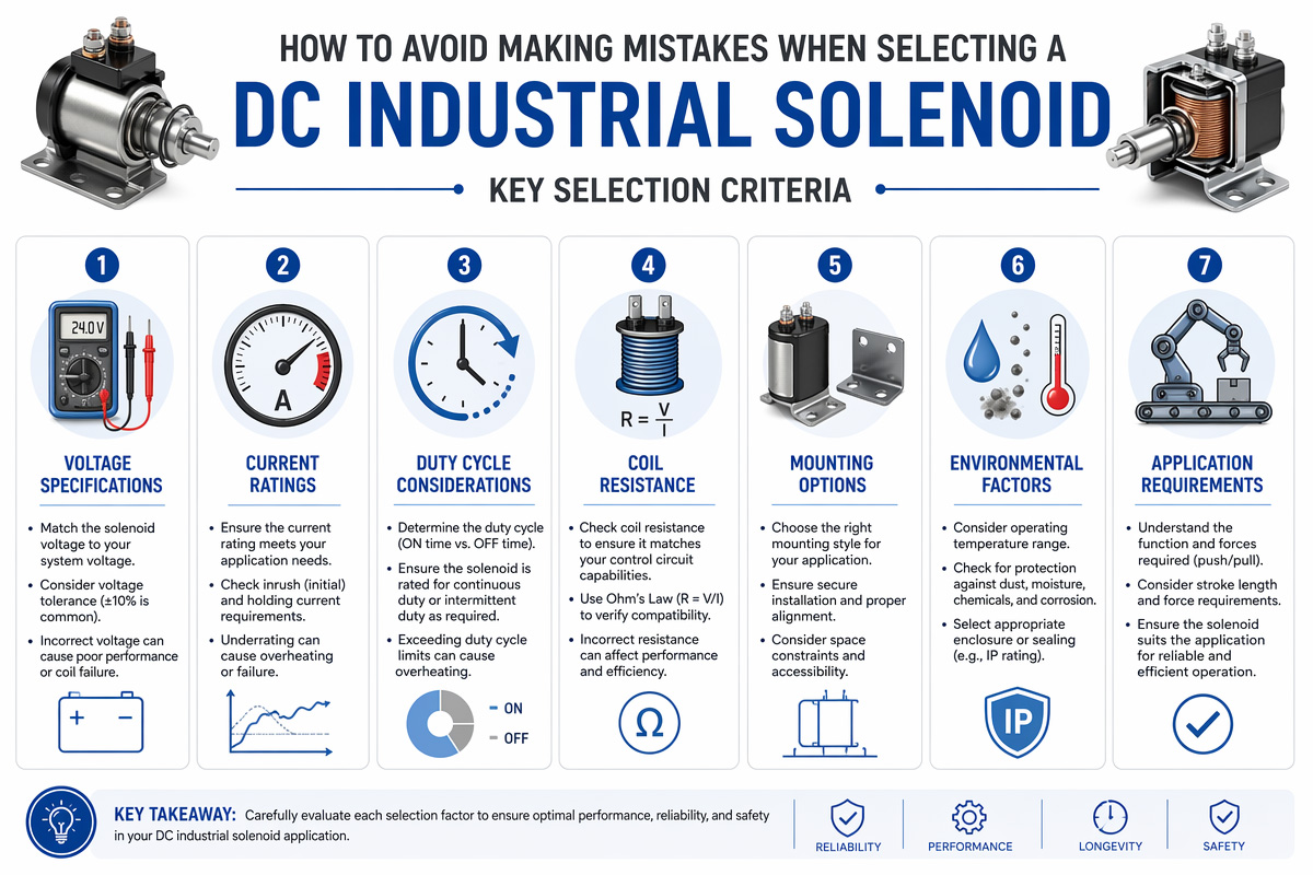 How to avoid making mistake when choosing a DC industrial solenoid
