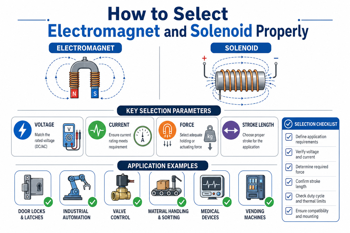 How to select the electromagnet and solenoid properly