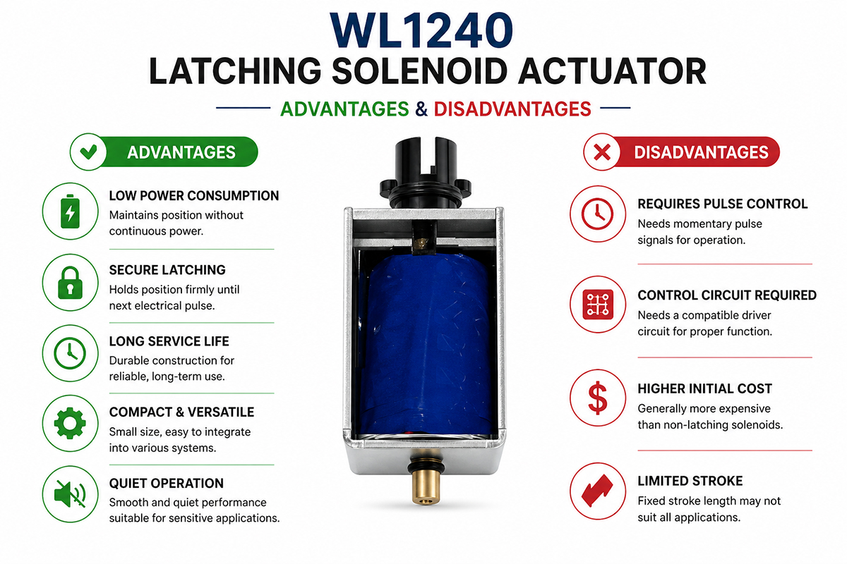 Latching Solenoid Actuator advantage and disadvantage