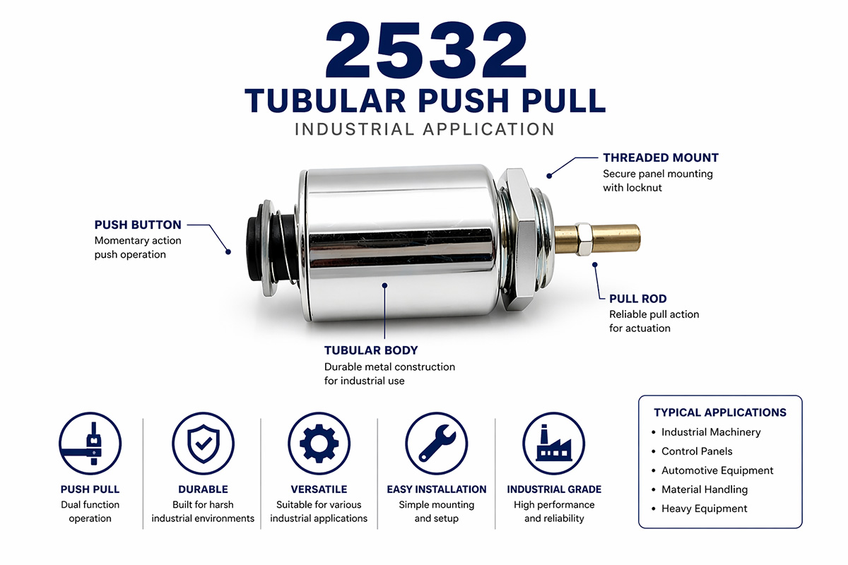 Aplicație industrială a solenoidului tubular de împingere și tragere