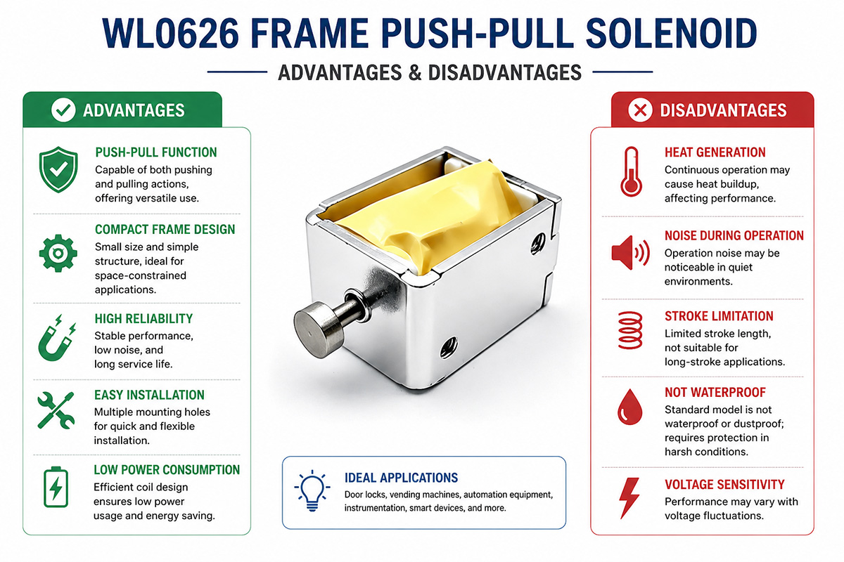 WL0626 Frame Push Pull Solenoid Advantage and Disadvantage