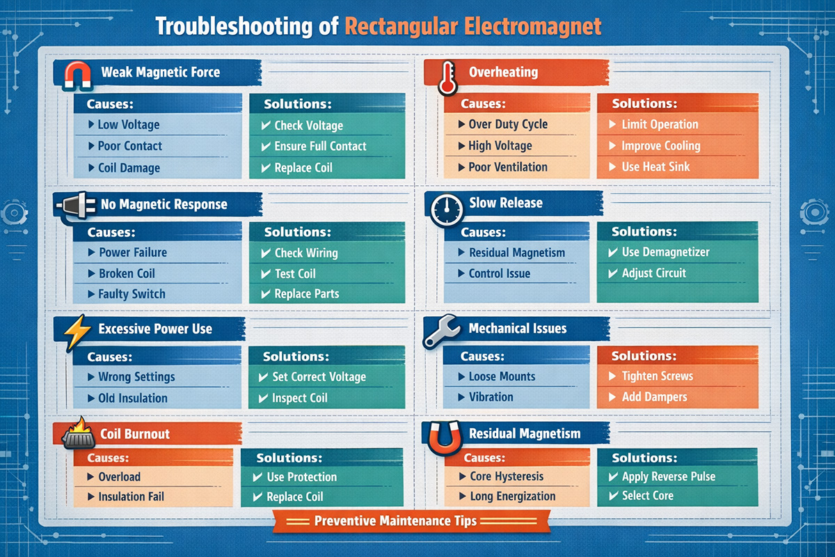 WL10050 Rectangular Electromagnet Troubleshooting Guide