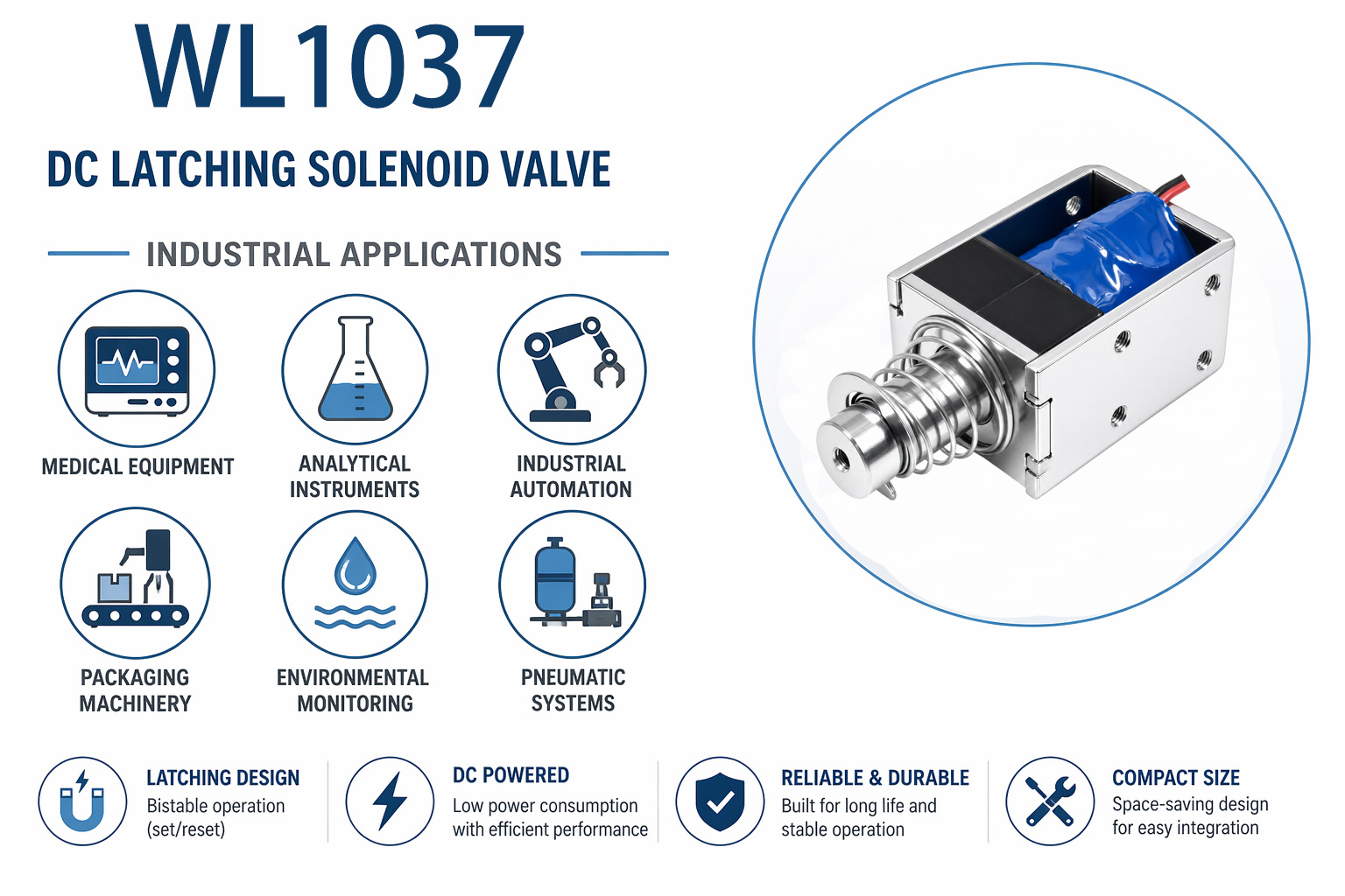 WL1037 Latching DC Solenoid Industrial application