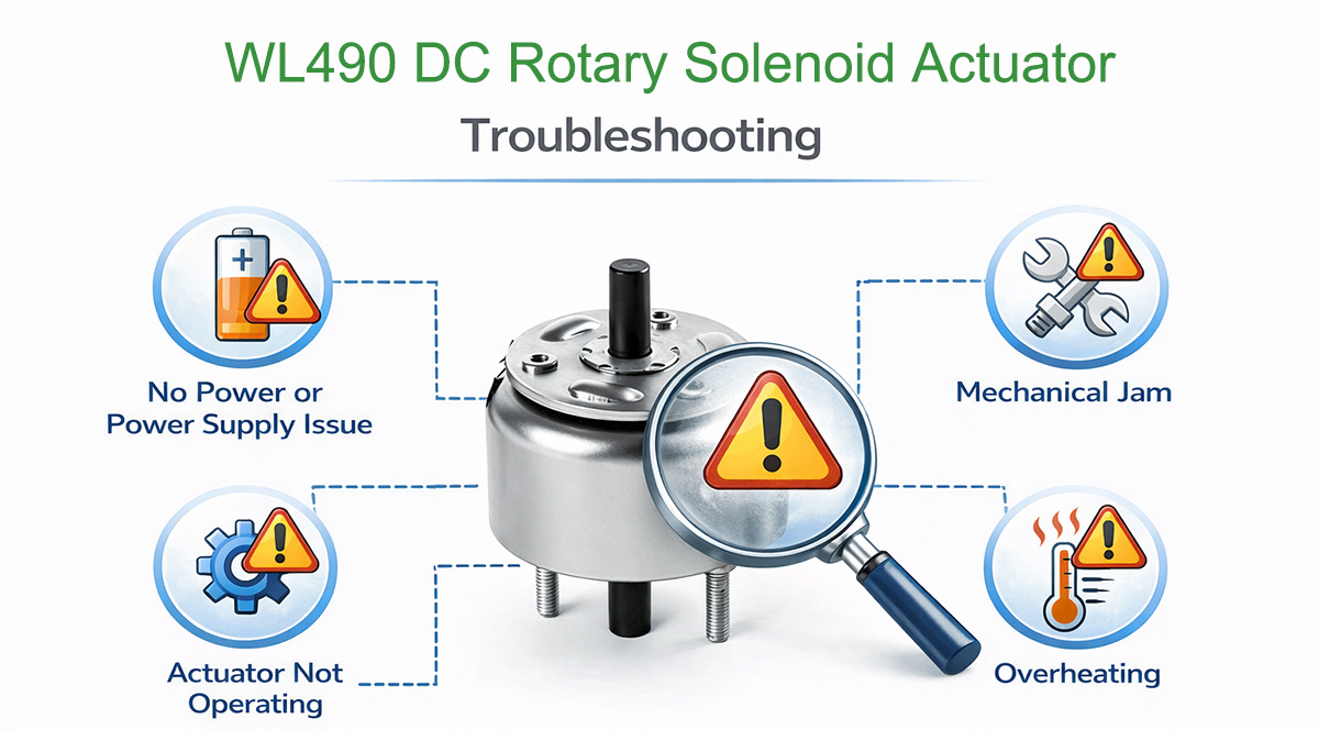 Risoluzione dei problemi dell'attuatore a solenoide rotativo WL490 CC