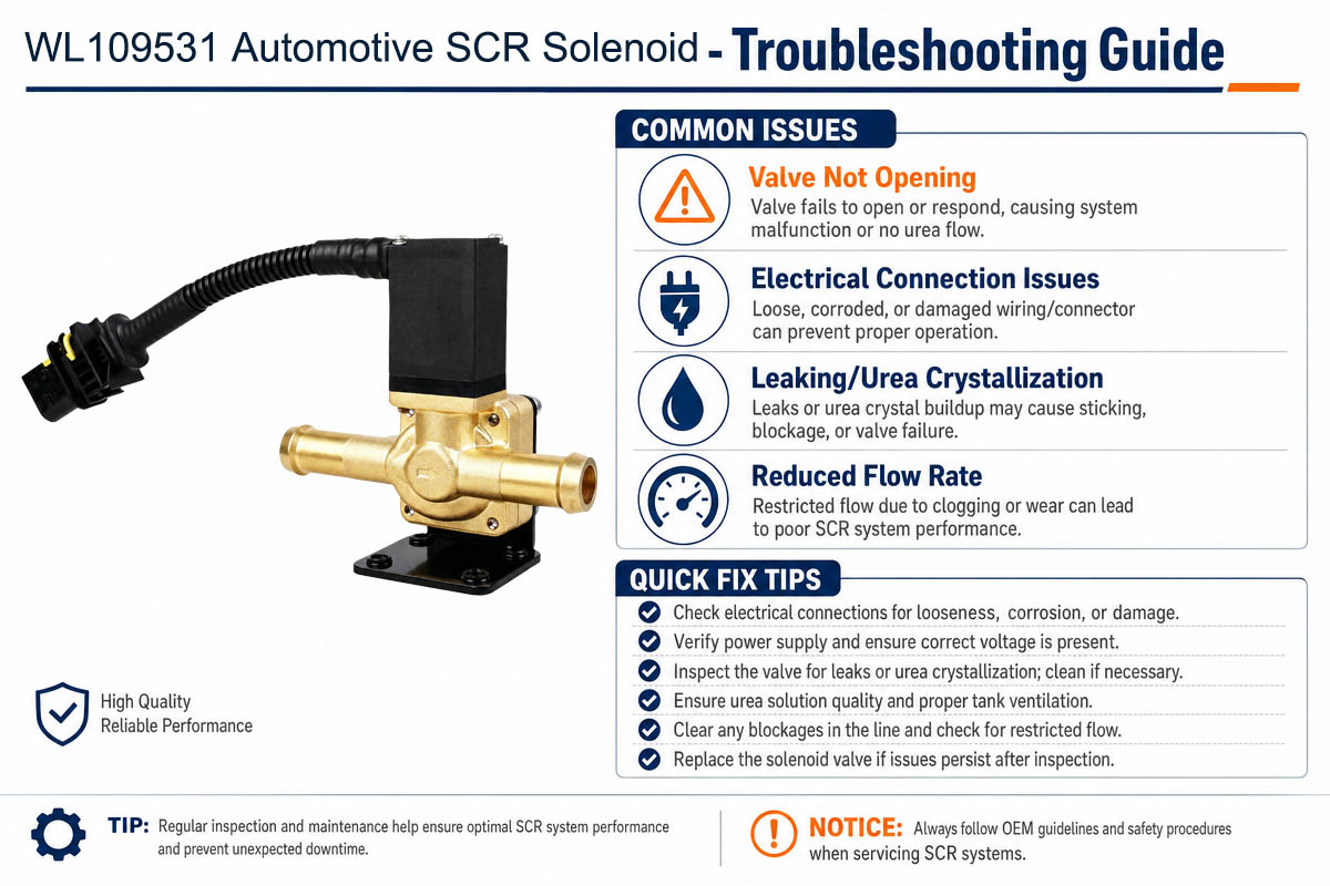 Fejlfindingsvejledning til SCR-solenoider i biler