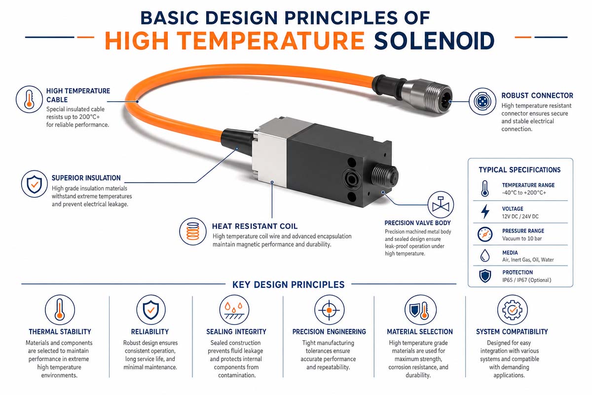 Mga Pangunahing Prinsipyo ng Disenyo ng Solenoid sa Mataas na Temperatura