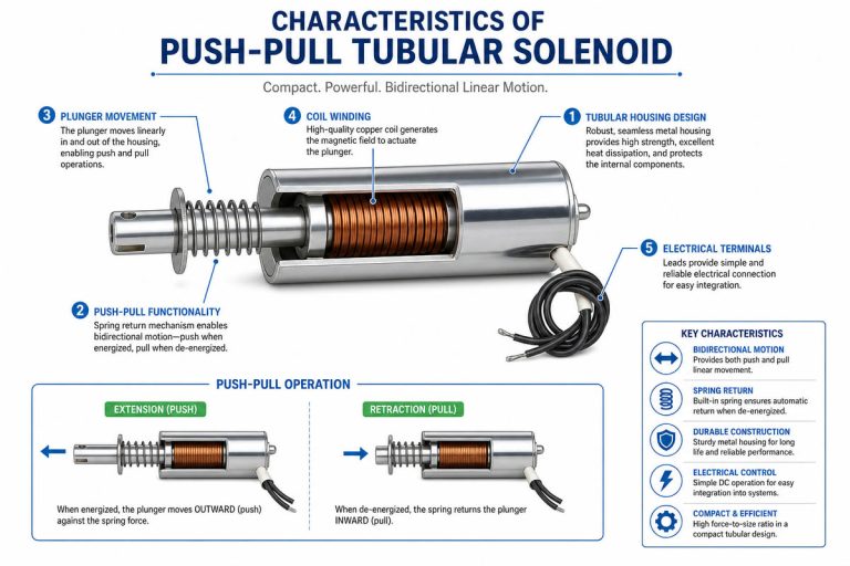 Explicația caracteristicii solenoidului tubular push-pull
