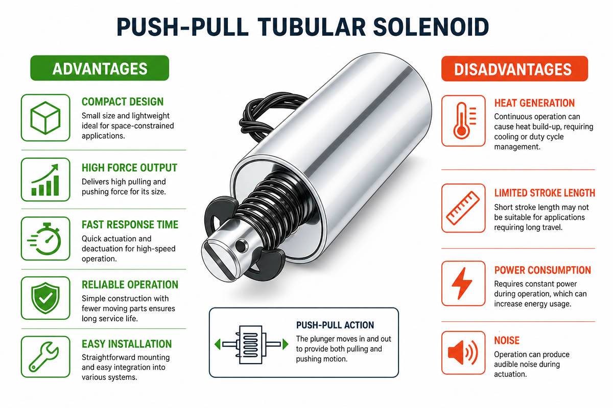 Voordelen en nadelen van een push-pull buisvormige solenoïde
