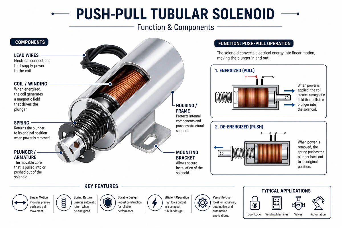 De push-pull buisvormige solenoïdestructuur uitgelegd