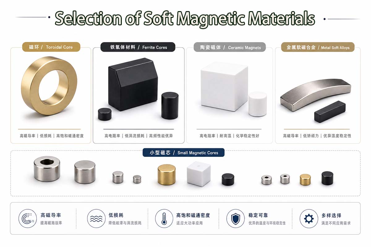 Selecția de materiale magnetice moi