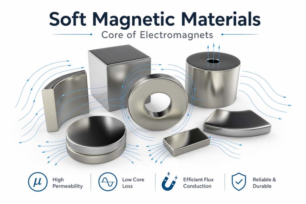 Soft Magnetic Materials Core of Electromagnets