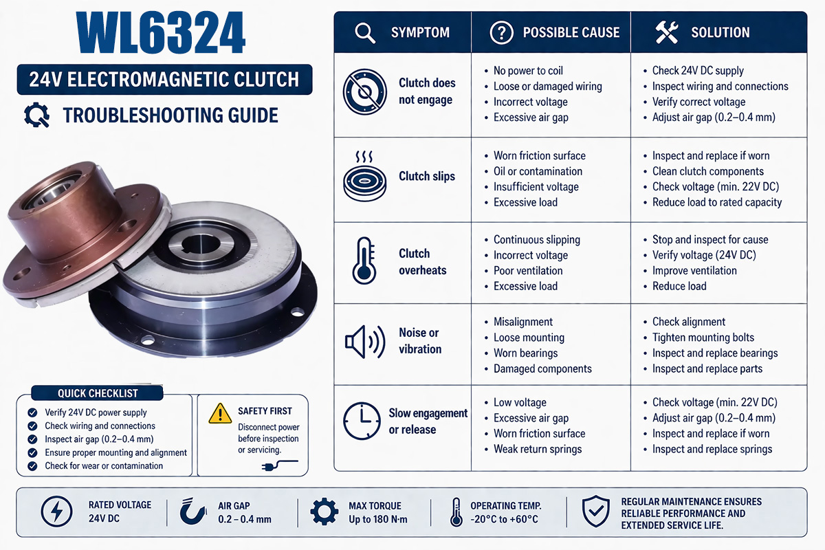 WL6324 Eletromagnetic Clutch and Brake Troubleshooting Guide