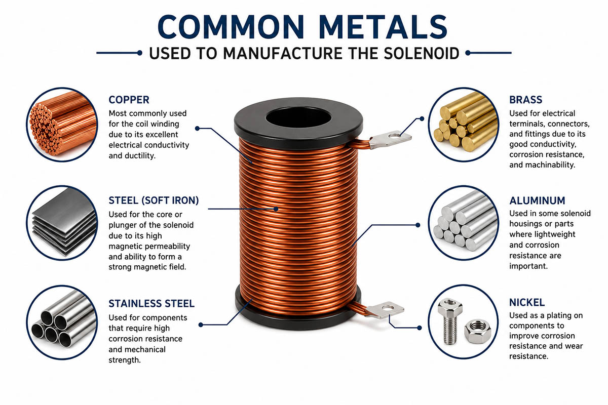 comment metals used to make the solenoid