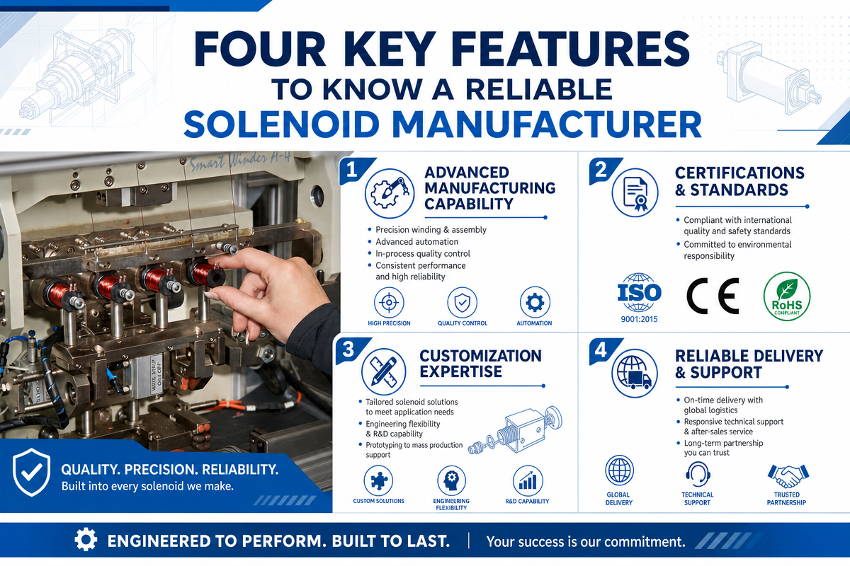 4 Key Features to know a reliable solenoid manufacturer