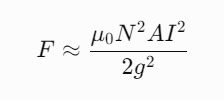 formule de culation de la force de l'olénoïde