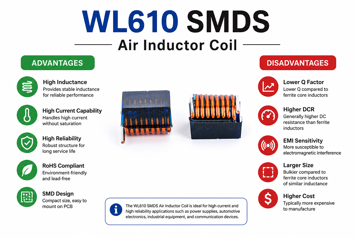 WL610 SMDS Air Inductor Coil Advantage and Disadvantage