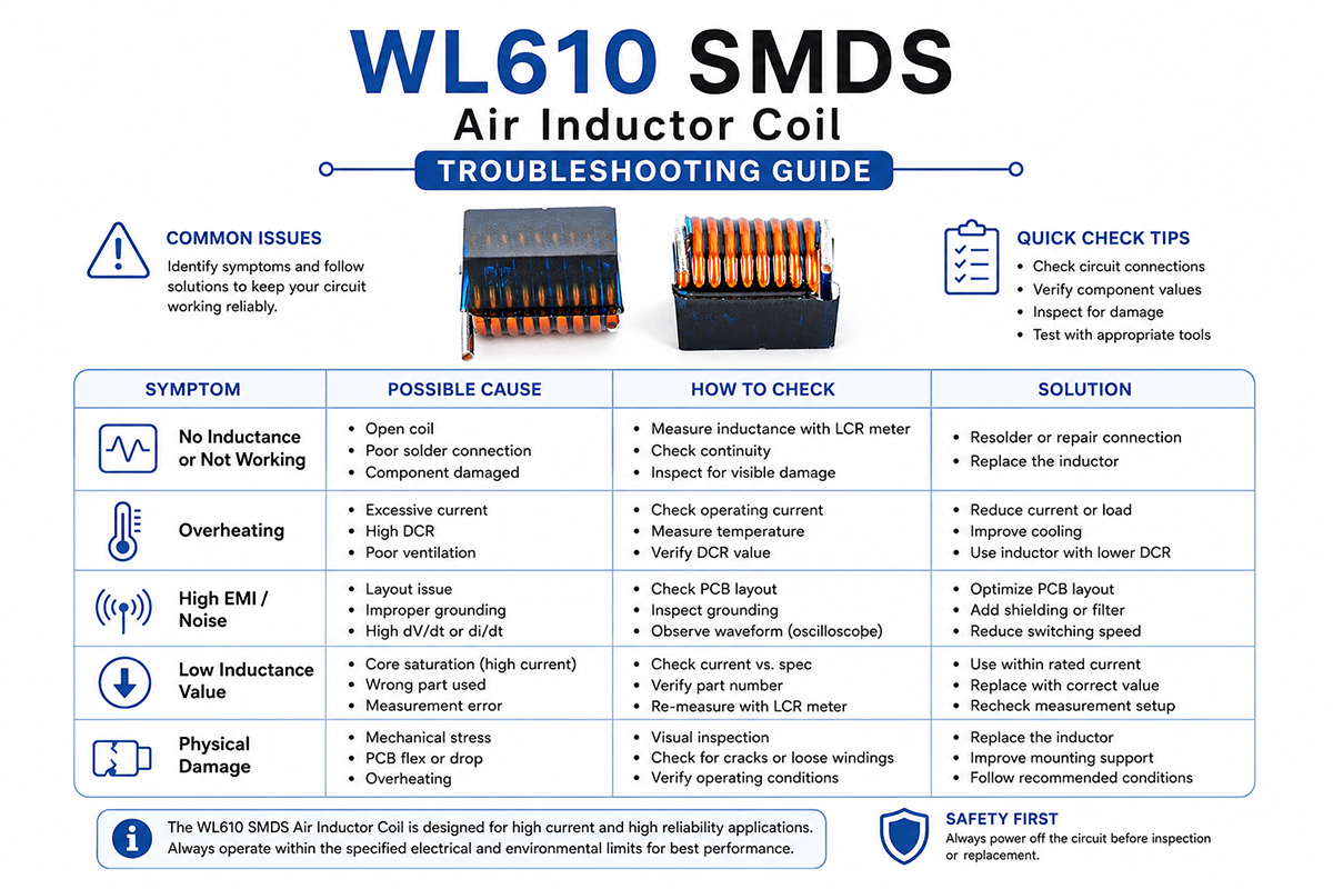WL610 SMDS Air Inductor Coil Troubleshooting Guide