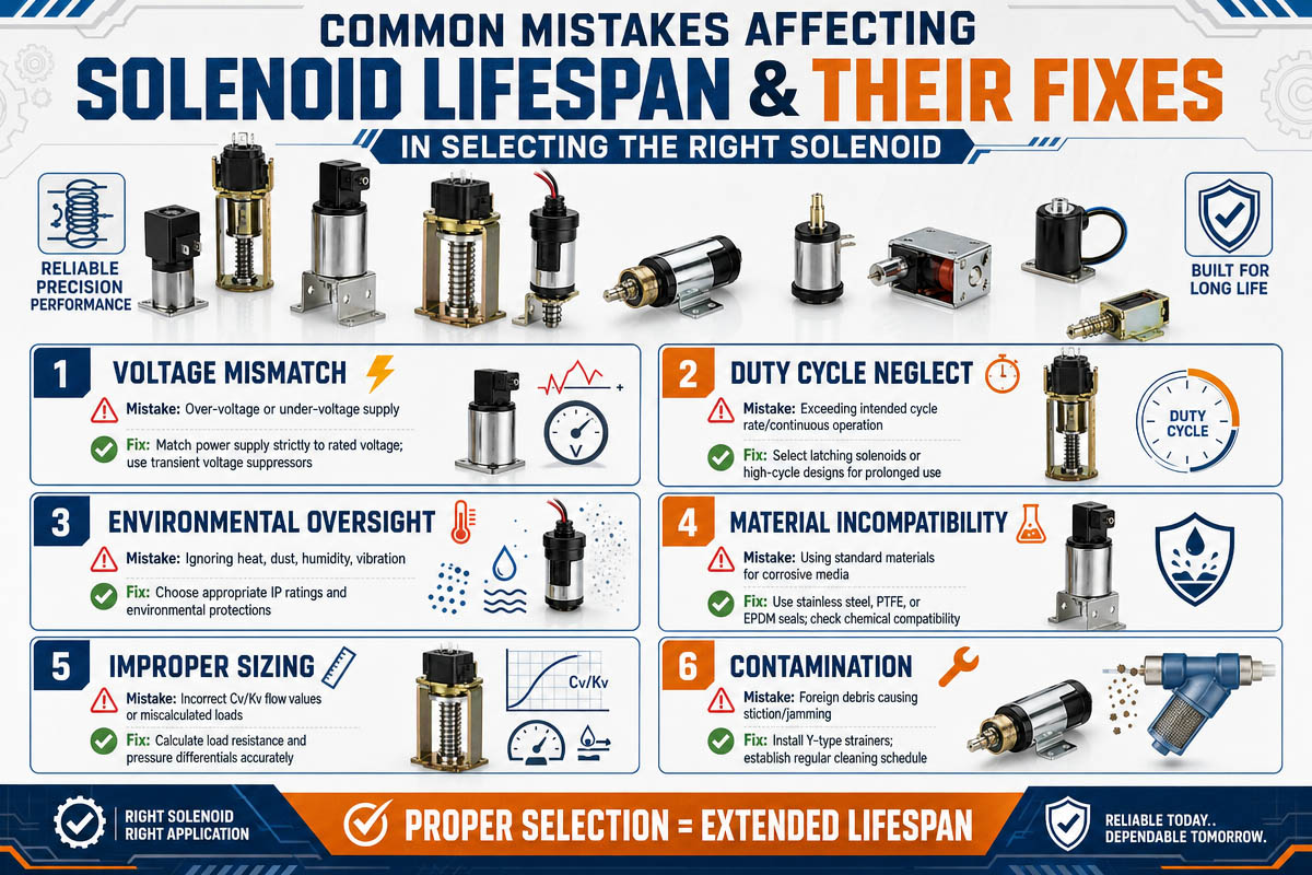 common selection mistake affect the solenoid lifespan