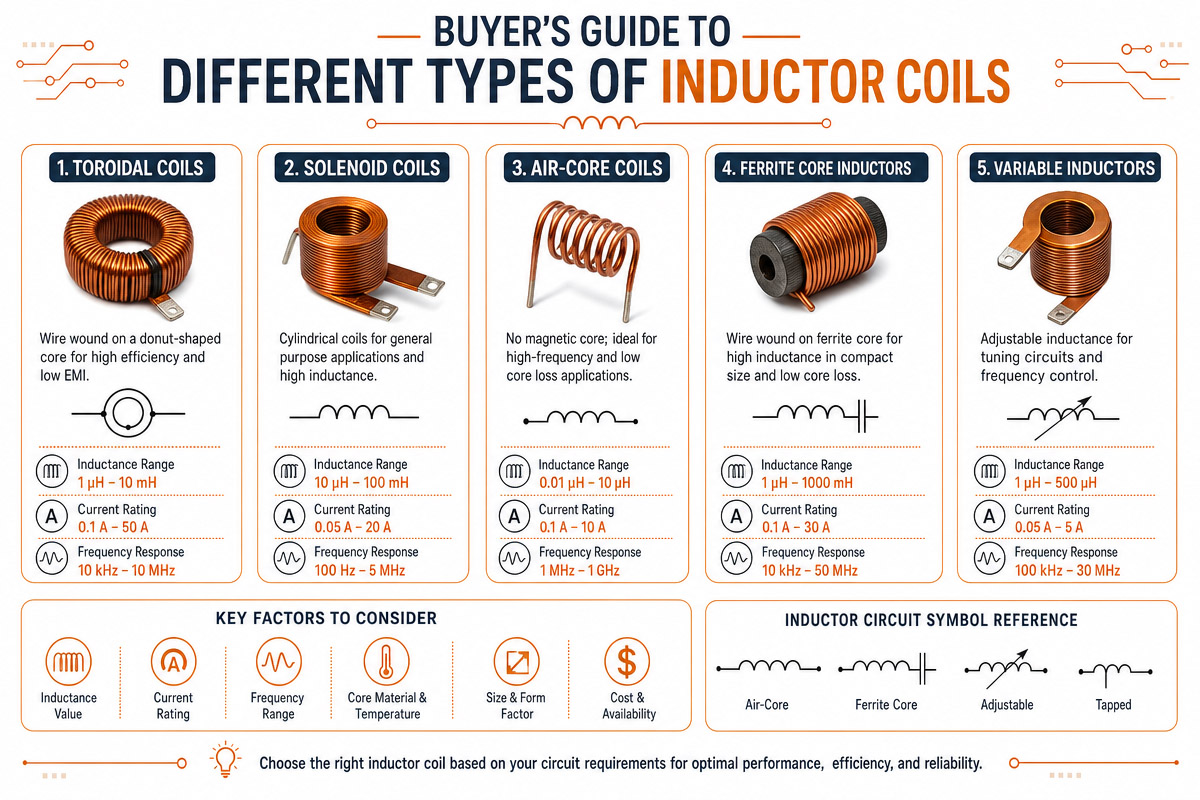 the different type of the inductor coils