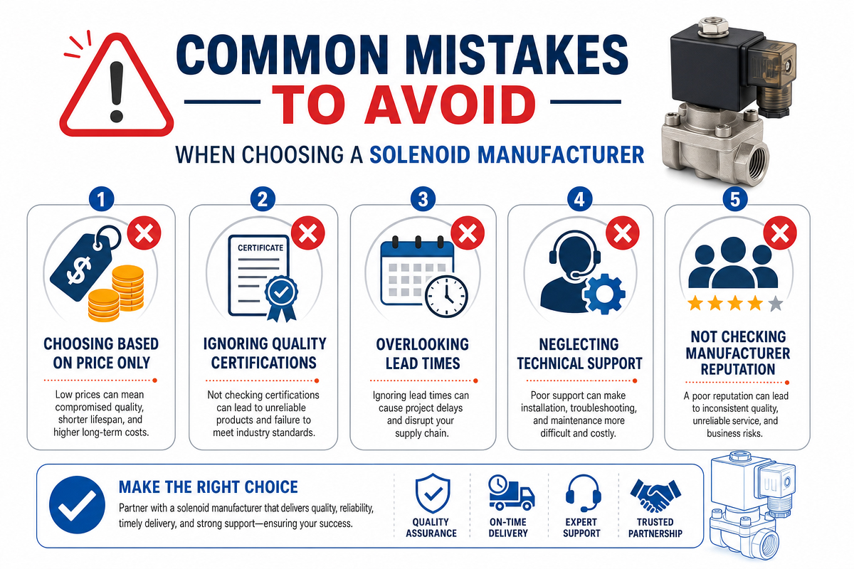 tips to avoid common mistake when selecting a solenoid manufacturer