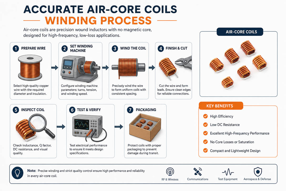 Accurate Air-Core Coils Winding Process