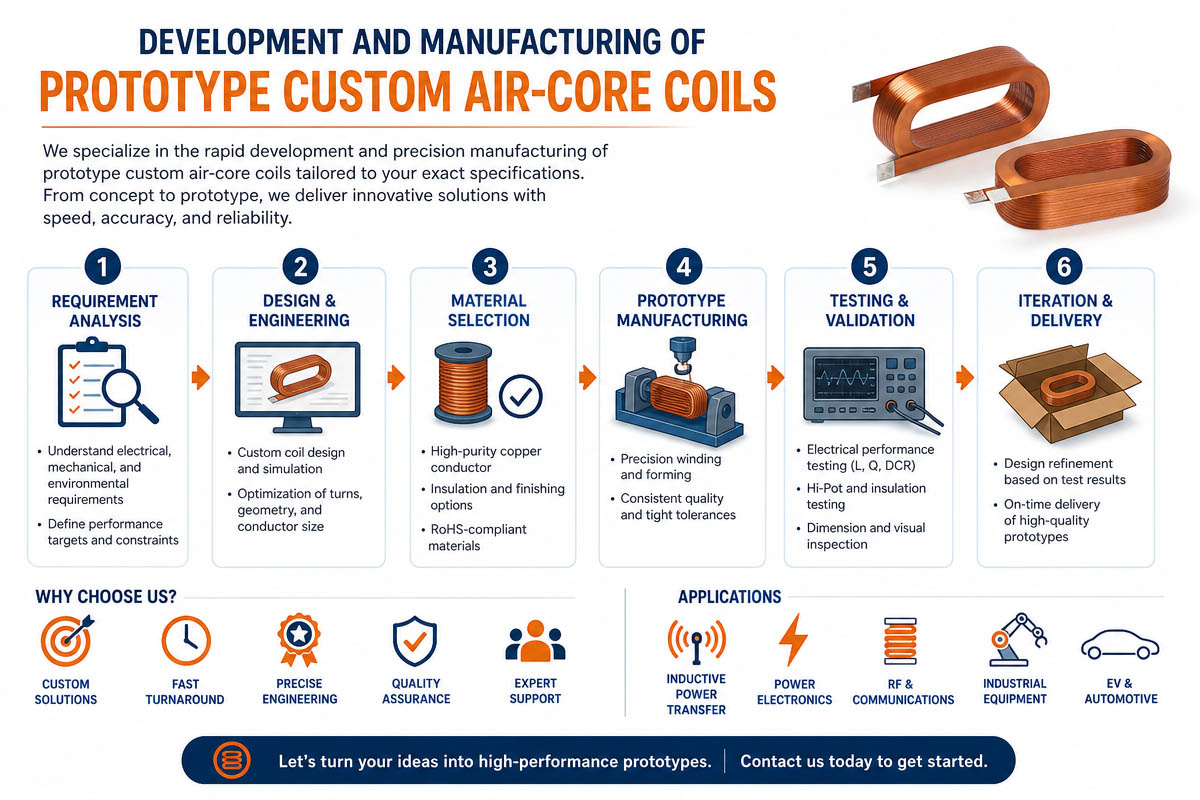 Development and Manufacturing of Prototype Custom Air-Core Coils