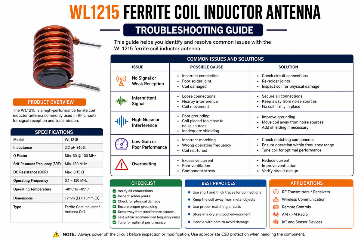 Ferrite Coil Inductor Antenna troubleshooting guide