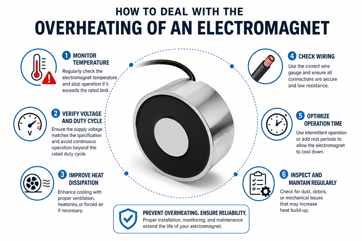 How to deal with overheating of electromagnets