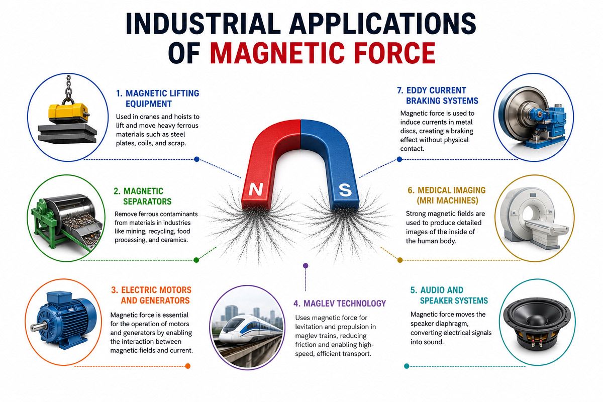 Aplicaciones industriales de la fuerza magnética