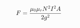Fórmula de fuerza magnética para el diseño de solenoides