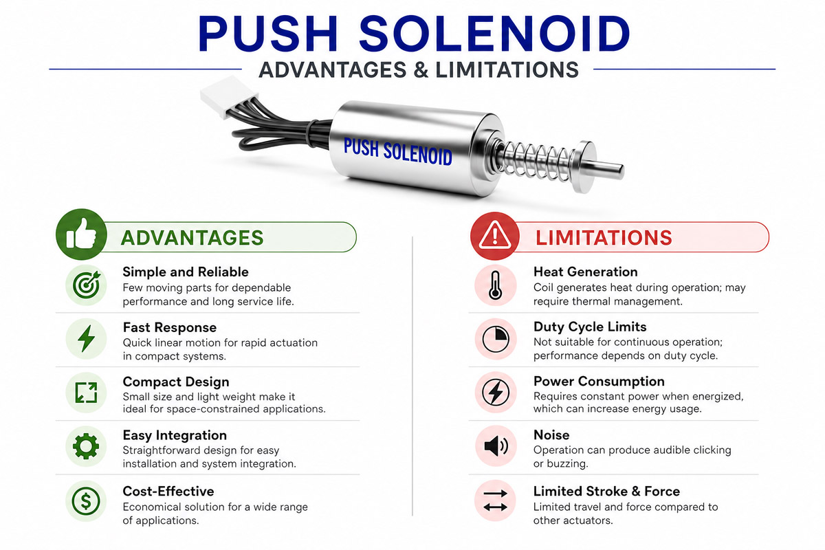 Push Solenoid Advantages and Limitations