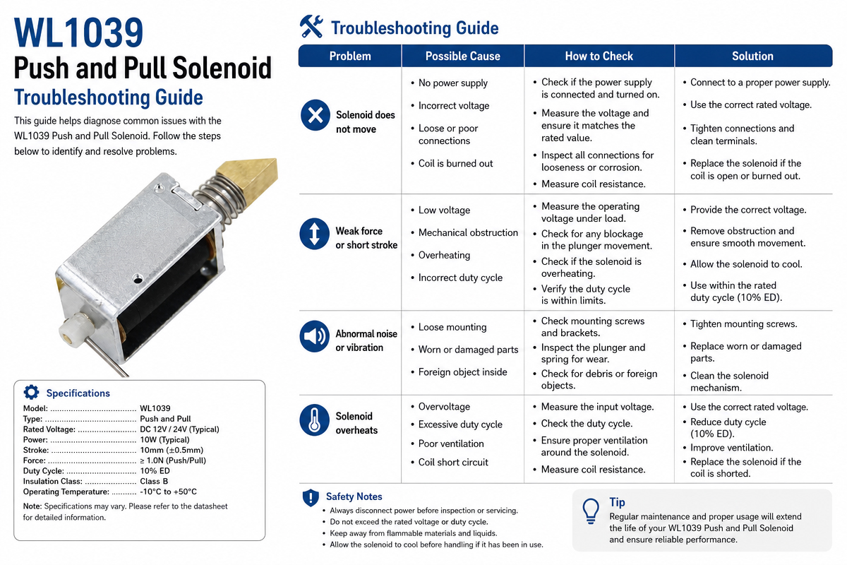 Push and pull solenoid trouble shooting guide