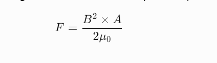 Fórmula simplificada de la fuerza del solenoide