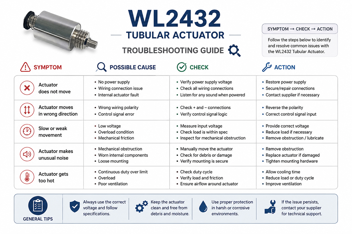 Tubular Actuator Solenoid Troubleshooting Guide