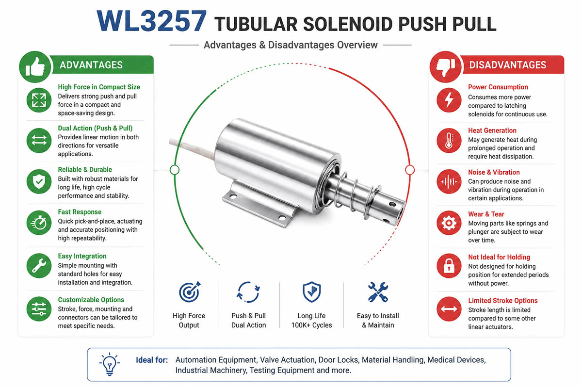Tubular Solenoid Push Pull Advantage and Disadvantage