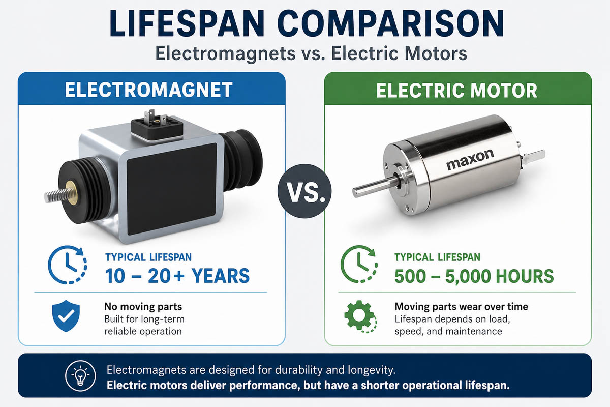 levetid mellem elektromagneter vs. elektriske motorer