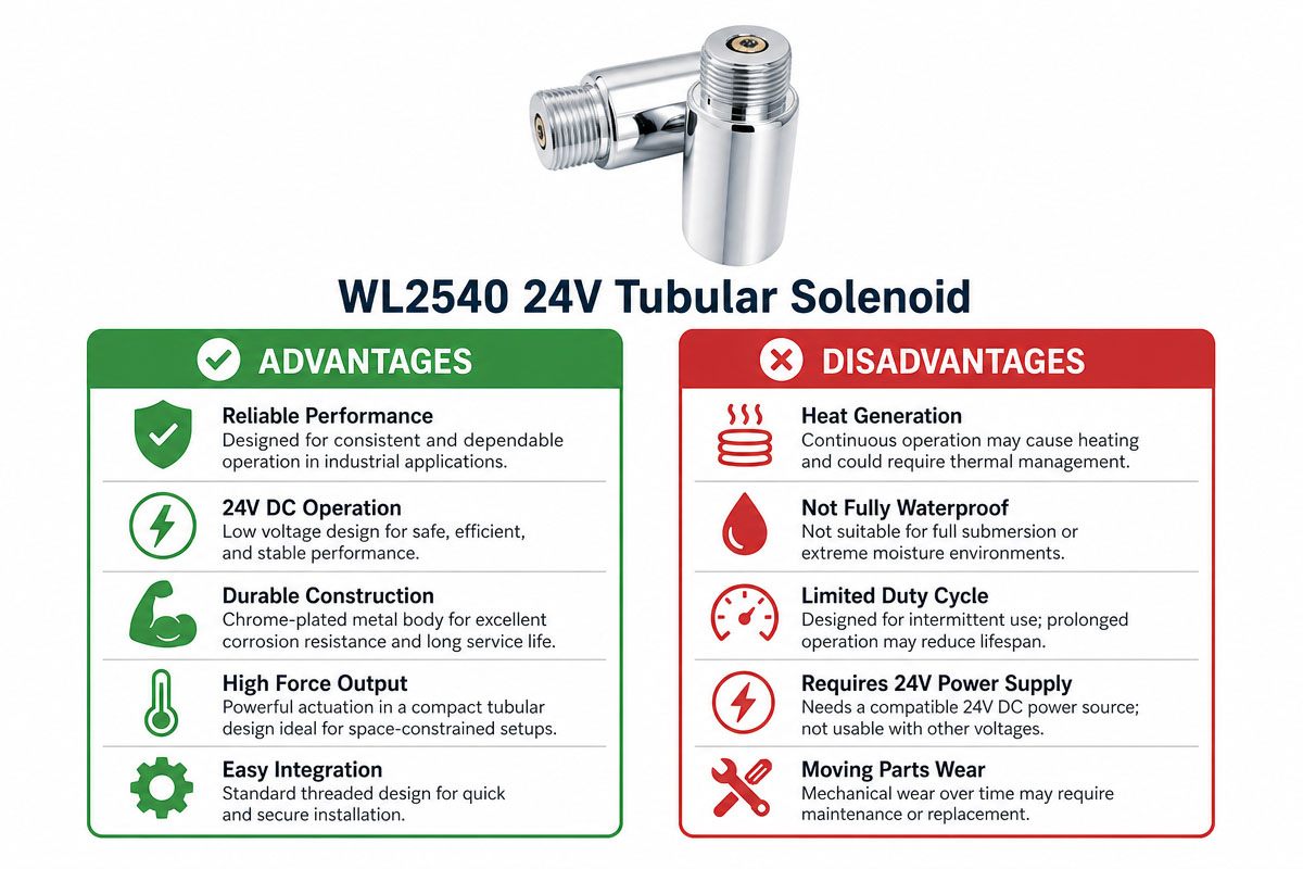 Mga Kalamangan at Disbentaha ng 24V Tubular Solenoid