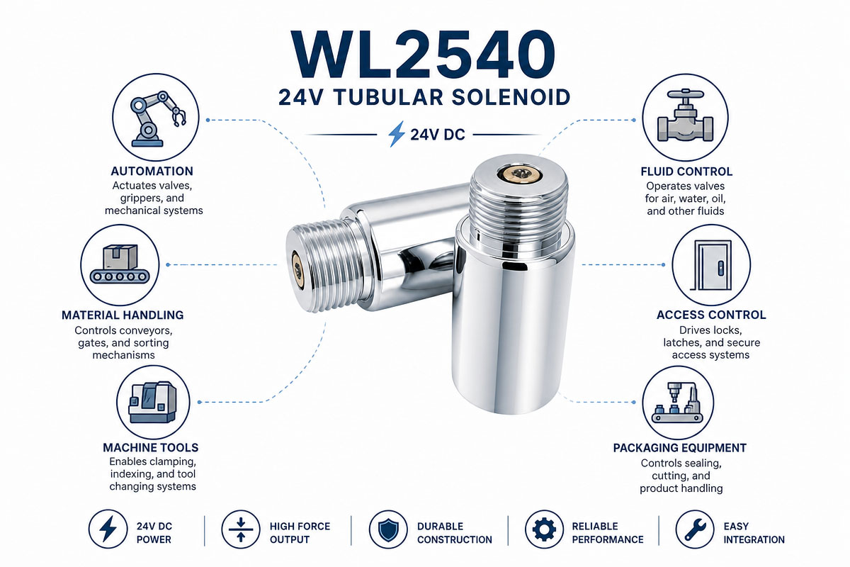 Gabay sa Aplikasyon sa Industriya ng 24V Tubular Solenoid