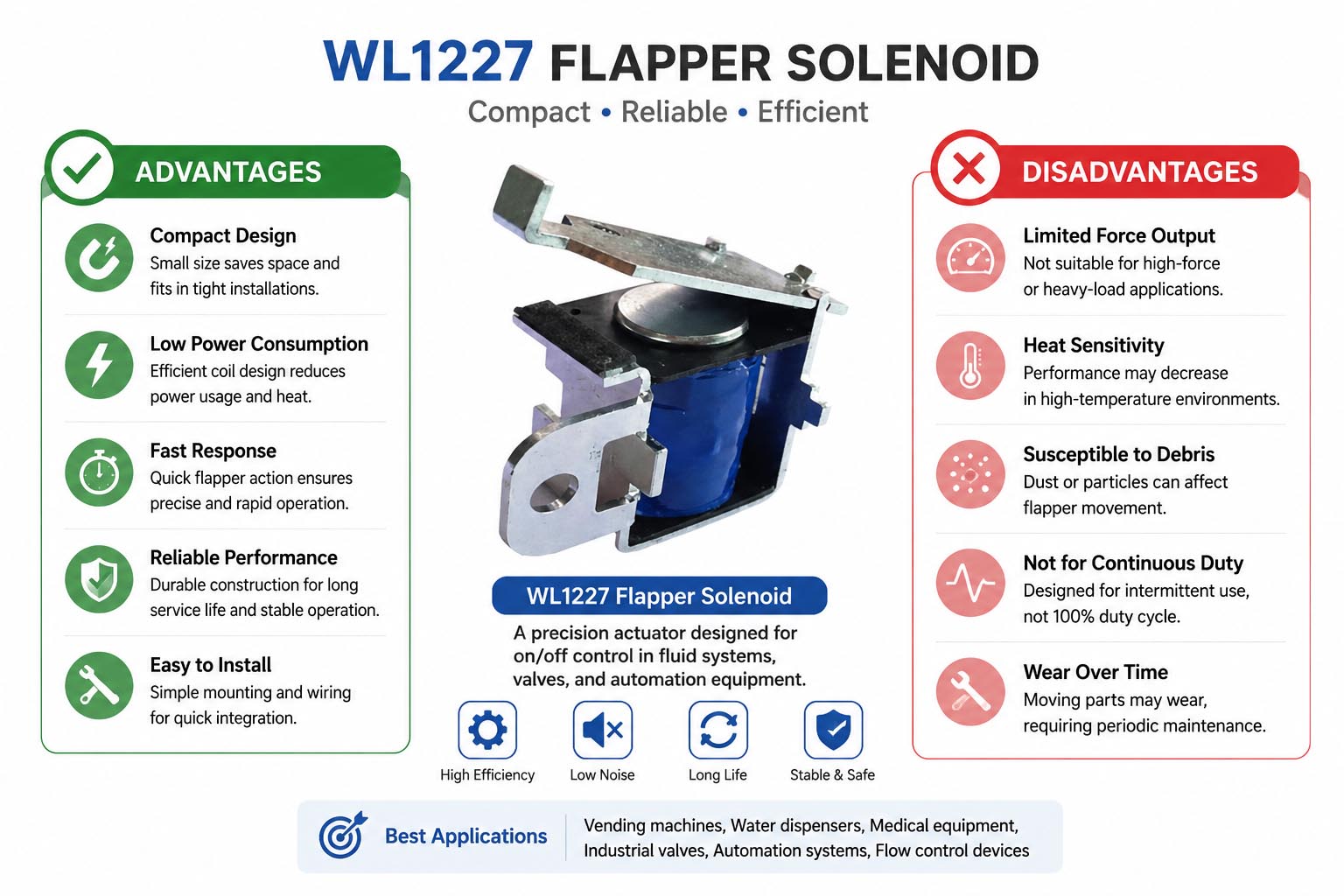 Kompakt Flapper Solenoid Fordele og Ulempe