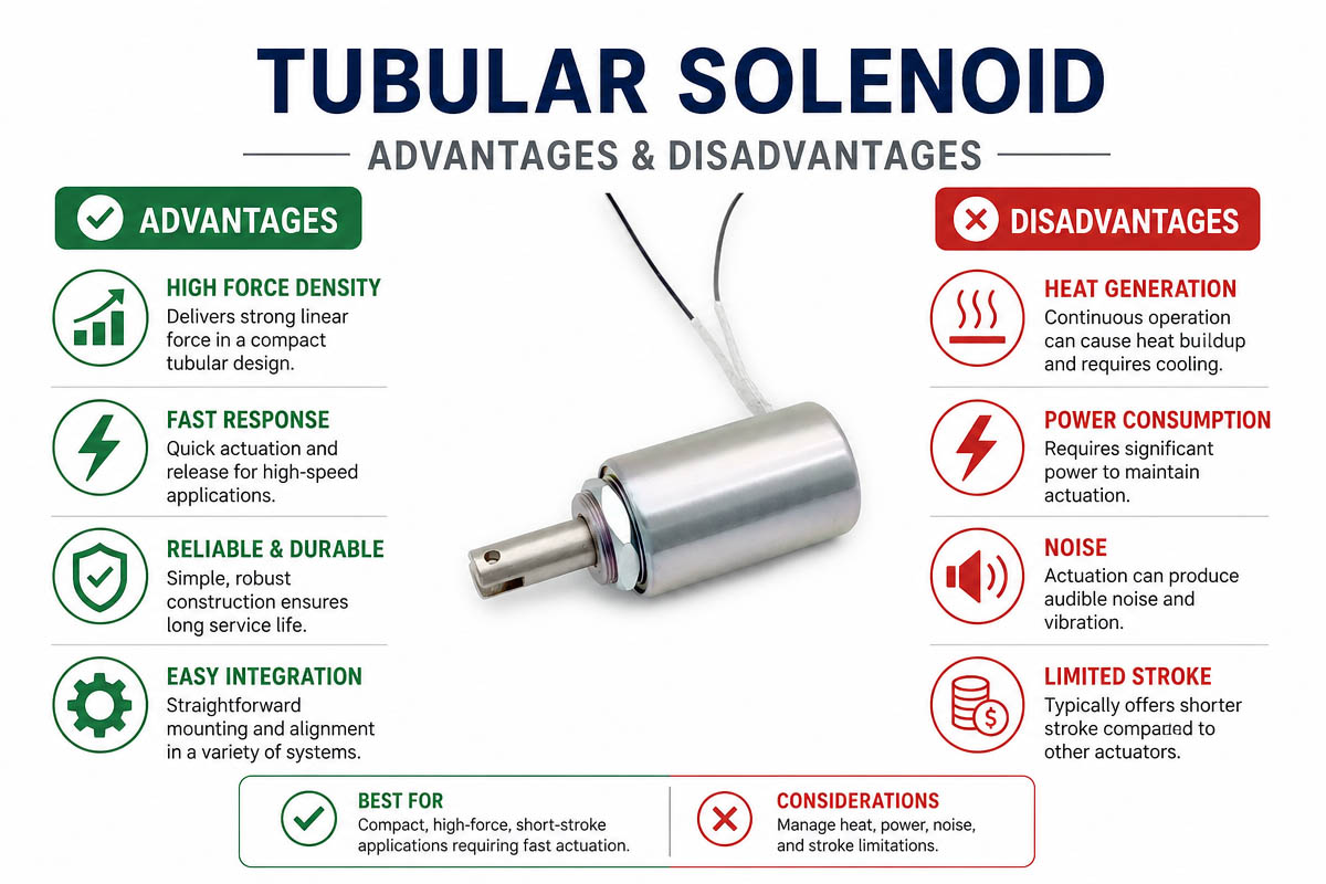 Custom Tubular Solenoid Advantages and Disadvantages