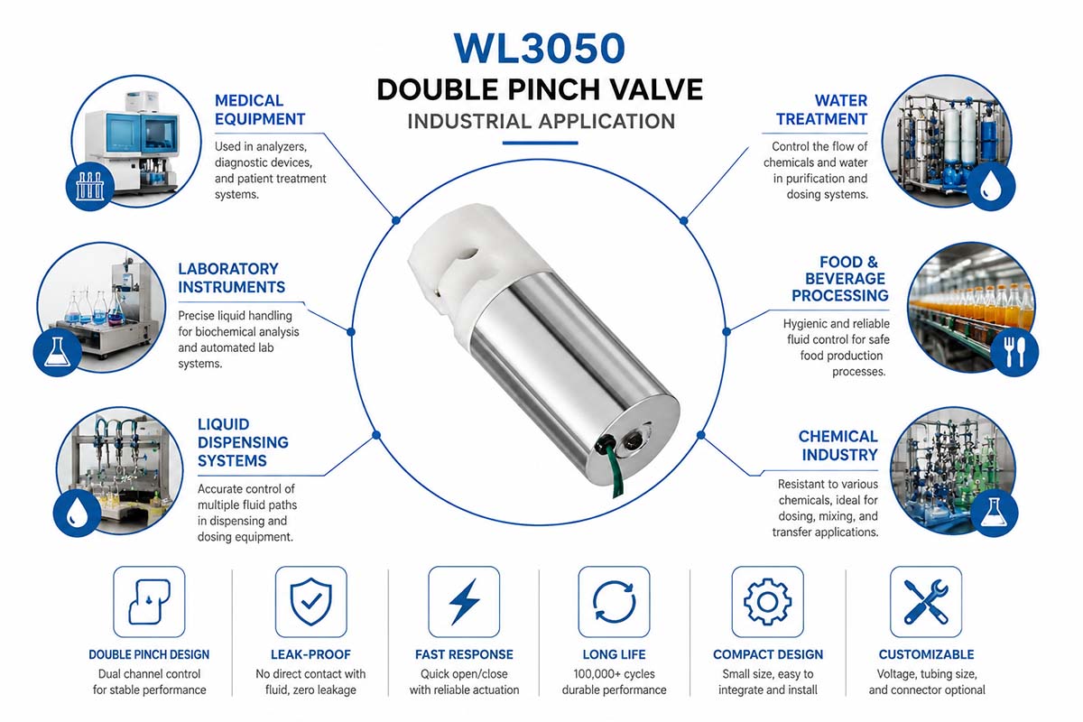 Dubbel klämventil industriell tillämpning