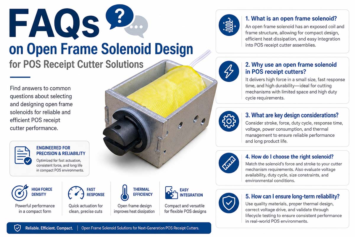 FAQs on Open Frame Solenoid Design for POS Receipt Cutter Solutions