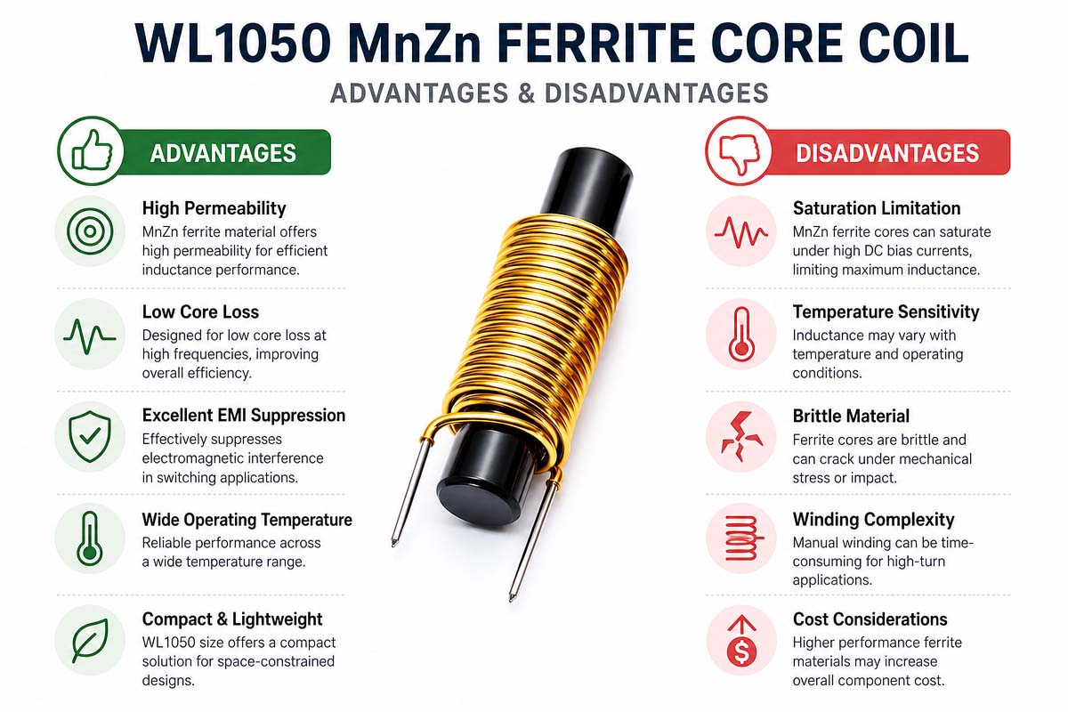MnZn Ferrite Core Coil Advantages and Disadvantages