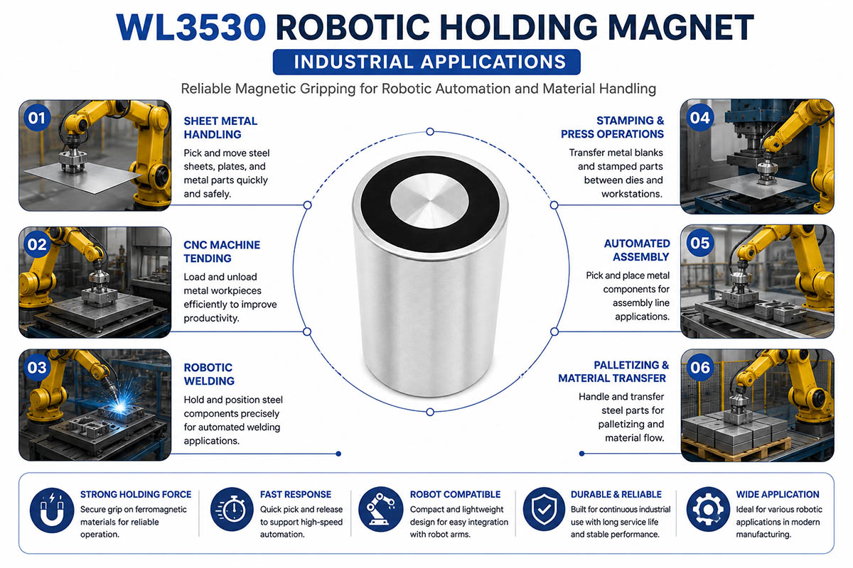 Robotic Holding Magnet for Pick and Place Automation