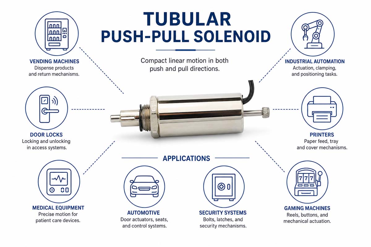 Aplikasi Solenoid Dorong-Tarik Tabung